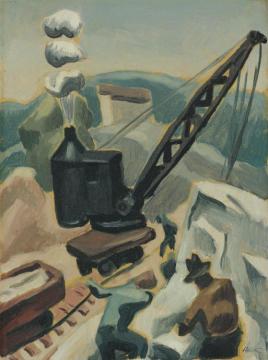 The Steam Shovel Artwork by Thomas Hart Benton