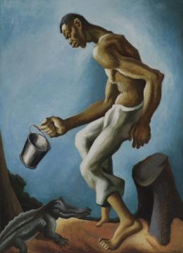 Negro And The Alligator,1927 Artwork by Thomas Hart Benton