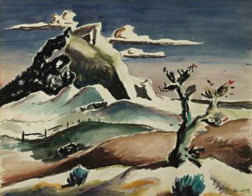 Landscape With Mountain Artwork by Thomas Hart Benton