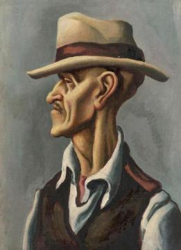 Profile Of An Old Man Artwork by Thomas Hart Benton