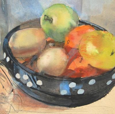 Black Fruit Bowl Artwork by Stan Smith