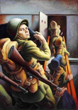 Shipping Out Artwork by Thomas Hart Benton