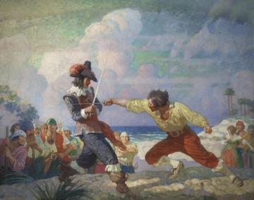 The Duel On The Beach Artwork by Newell Convers (N.C.) Wyeth