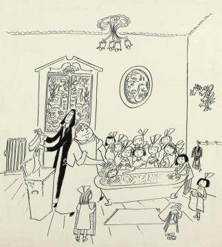 Having A Bath Artwork by Ludwig Bemelmans