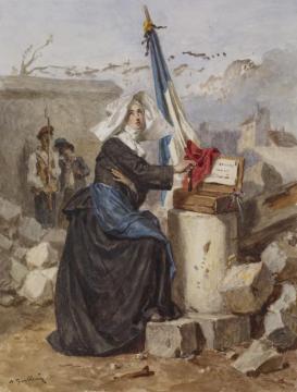 Aid For The Wounded (sister Of Charity) Artwork by Alexandre-marie Guillemin