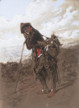 An Italian Rustic Artwork by Paul Gavarni