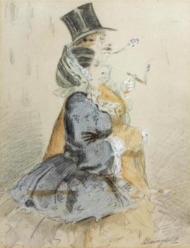 Le Couple Bourgeois Artwork by Paul Gavarni