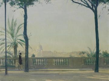 Rome From The Pincio, Looking Towards St Peter's Artwork by Herbert James Gunn