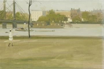 View Of The Thames And The Albert Bridge From Battersea Park Artwork by Herbert James Gunn