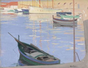 Harbour Scene Artwork by Herbert James Gunn