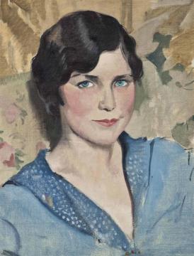 Angela In Blue Artwork by Herbert James Gunn