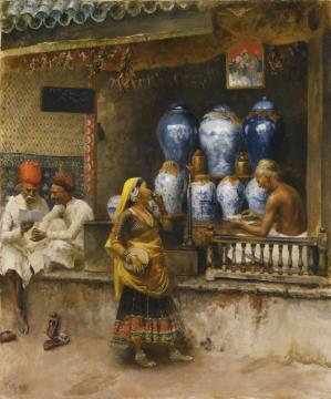 A Perfumer's Shop, Bombay Artwork by Edwin Lord Weeks