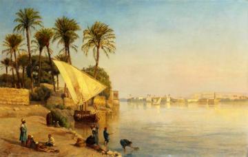 A View On The Nile Near Cairo Artwork by Edwin Lord Weeks
