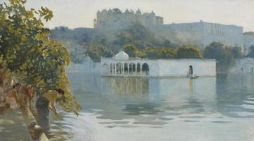 Lake At Oodeypore, India Artwork by Edwin Lord Weeks