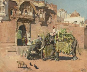 Les ÉlÉphants Du Rajah De Jodhpore Artwork by Edwin Lord Weeks