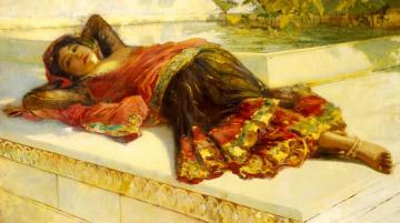 Nautch Girl Resting Artwork by Edwin Lord Weeks