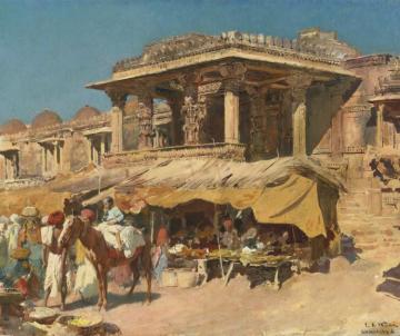 The Market In Ahmadabad, India Artwork by Edwin Lord Weeks