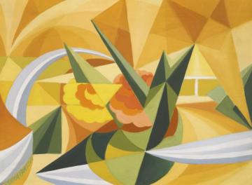 Landscape Force Lines(linee Forza Di Paesaggio) Artwork by Giacomo Balla