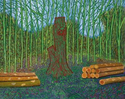 Arranged Felled Trees Artwork by David Hockney
