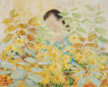 Amid The Flowers (parmi Les Fleurs) Artwork by Le Pho