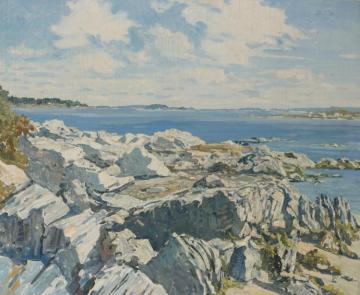 Rocky Coast (maine) Artwork by Walter Elmer Schofield