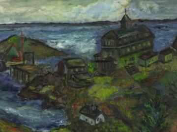 Coastal Town Artwork by Theresa Bernstein