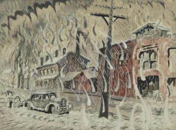 Main Street, Salem, Winter Day Artwork by Charles Burchfield