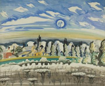 Moon Over Village Artwork by Charles Burchfield