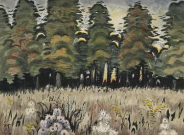 Trees In Meadow Artwork by Charles Burchfield