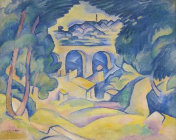 The Viaduct At L'estaque (le Viaduc De L'estaque) Artwork by Georges Braque