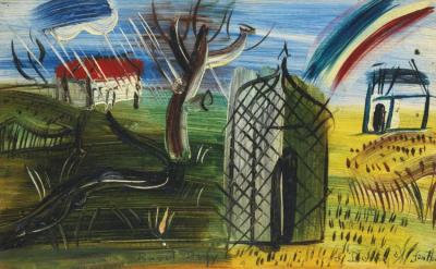 L'arc-en-ciel Au Dessus De Saint-denis-sur-sarthon Artwork by Jean Dufy