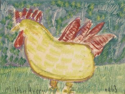 Yellow Cock Artwork by Milton Avery