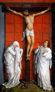 Christus On The Cross With Mary And St John, Circa 1460 Artwork by Rogier van der Weyden