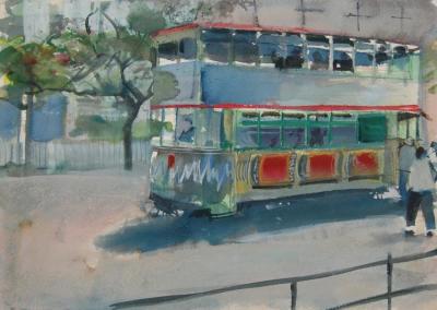 Hong Kong Tram Artwork by Stan Smith
