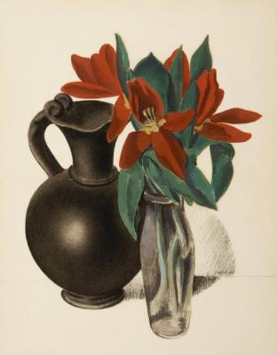 Tulips-suspended Forms Artwork by Charles Sheeler