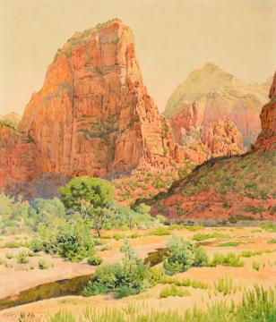 Bright Angel Landing, Zion National Park Artwork by Gunnar Widforss