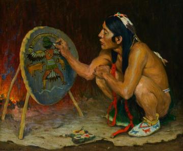 Decorating The War Shield Artwork by E. Irving Couse