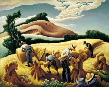 Cradling Wheat, 1938 Artwork by Thomas Hart Benton