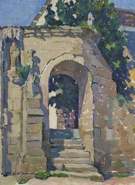 A View Through A Stone Arch With Steps Artwork by Anne Millay Bremer