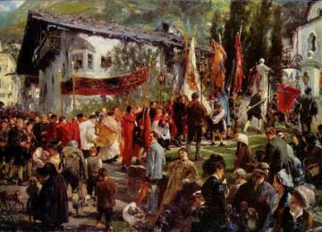 Fronleichnamsprozession In Hofgastein,1880 Artwork by Adolph von Menzel