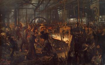 Eisenwalzwerk, Iron Rolling Mill, 1872-1875 Artwork by Adolph von Menzel