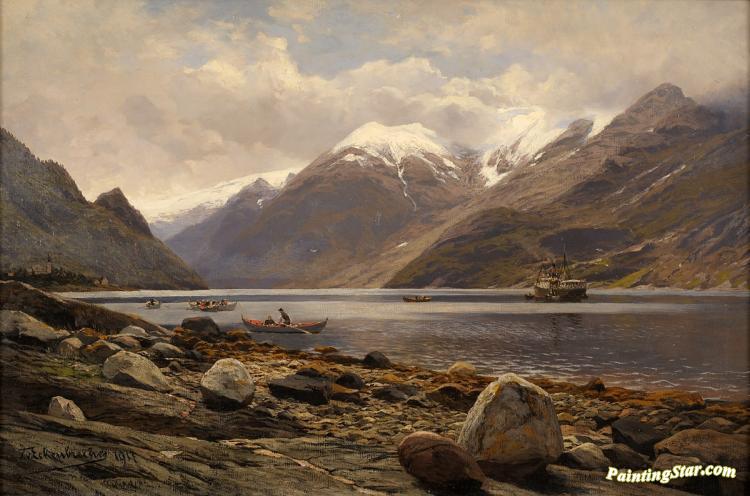 Blick Auf Den Folgefond-gletscher Am Sörfjord, 1917 Artwork by Themistocles von Eckenbrecher