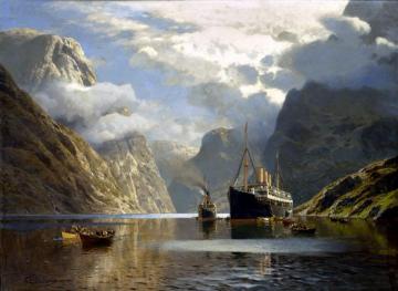The Auguste Victoria In Naerofjord, 1900 Artwork by Themistocles von Eckenbrecher