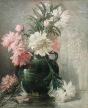 Still Life With Pink And White Peonies Artwork by John Ferguson Weir
