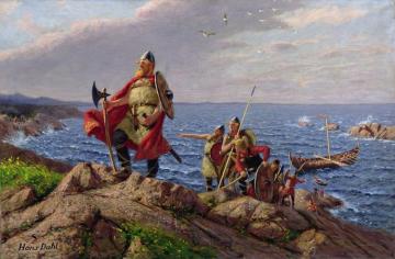 Leif Eriksson Discovers America Artwork by Hans Dahl