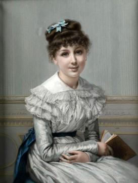 Portrait De Melle A. Robin, 1885 Artwork by Jules Emile Saintin