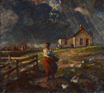 Just A Few Drops Of Rain Artwork by Harvey T. Dunn