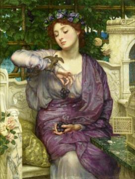 Lesbia And Her Sparrow, 1907 Artwork by Sir Edward John Poynter