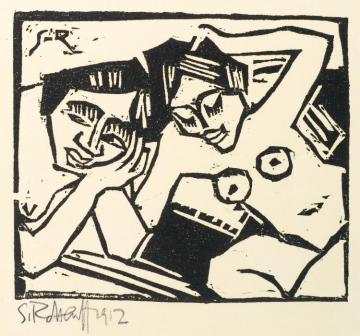 Zwei MÄdchen Artwork by Karl Schmidt Rottluff