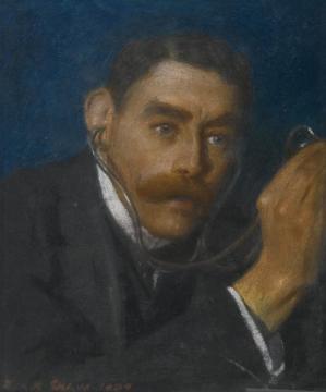 A Portrait Of Dr John Ernest Paul M.d. (1867-1914) Artwork by John Byam Liston Shaw